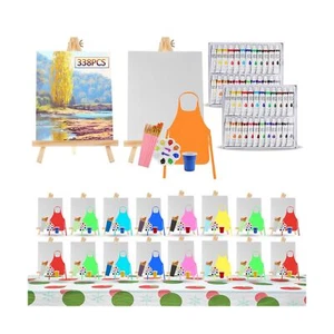338 Pcs Art Painting Kit Supplies Set for Kids to Party - 180 Paint Brushes, ... - Picture 1 of 6