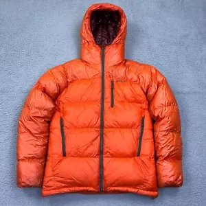 Patagonia Mens Fitz Roy Down Parka S Orange Puffer Jacket Goosedown Zip Coat *** - Picture 1 of 23