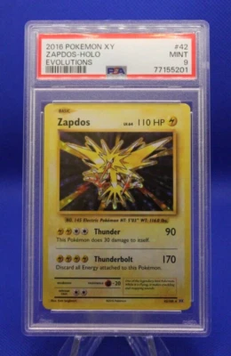 Zapdos 42/108 Pokemon XY Evolutions Heavy Holo Bleed Rare Graded PSA 9 Mint - Image 1 of 4