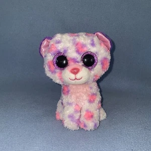 RARO Ty Beanie Boos Boo Pink Serena Leopard Justice Looped Tush Tag 2015 no ❤️ - Foto 1 di 10