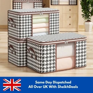 Aufbewahrungsbox mit großer Kapazität: Tragbarer Haushaltsorganizer mit Griffen, faltbar - Bild 1 von 8