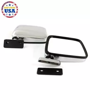 FITS 60-89 DATSUN PICKUP TRUCK 120Y 520 521 620 720 B310 CHROME DOOR MIRROR PAIR - Picture 1 of 6