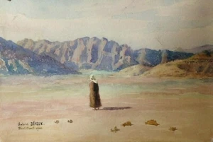 ORIENTALISME - BENI-OUNIF (ALGERIE) AQUARELLE ORIGINALE DE GABRIEL DENEUX  - Imagen 1 de 4