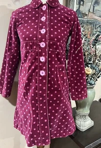 Mini Boden Big Girls Long SleevePolka Dot Velvet Trench Coat  Pink  Size 11-12 Y - Picture 1 of 9