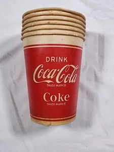 6 DRINK Coca-Cola COKE 10oz paper cups Unused Good - Picture 1 of 4