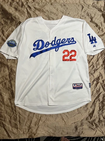 Clayton Kershaw 2008 Los Angeles Dodgers Home 50th anniversary Men's size 54 Maj Cover