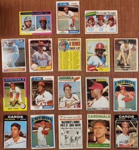 Old Cardinals Baseball Cards Brock Gibson Boyer Kaat Maris Flood McCarver Allen