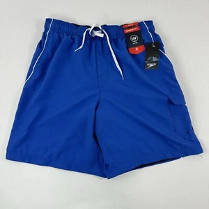 New Speedo Mens Swim Trunks Volley 20” Shorts Blue Mesh Lined Size L Inseam 9" - Picture 1 of 12