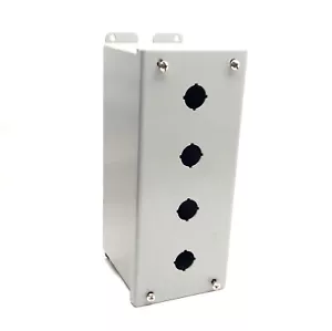 Hammond MFG 1437MD Pushbutton Enclosure For 22.5mm Switches, 10" x 4.75" x 4" - Picture 1 of 6