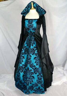 Medieval Hooded Dress Renaissance Gown, Custom made to size and plus sizes - Image 1 of 4