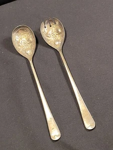 Sheffield England Salad Serving Fork Spoon Fruit & Berry Pattern ESPN - Picture 1 of 14
