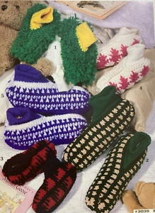 Slipper Socks for Kids Crochet Pattern Booklet 8 designs (Toddlers 5 - Youth 3) - Picture 1 of 2