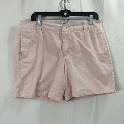 Dockers Collection Women's Shorts Size 12 Pink Pinstripe Cotton Blend Low Rise - Image 1 of 4