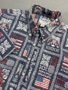 Reyn Spooner Shirt Mens Medium US UK Summer Commemorative Patriotic Limited Flag - Picture 1 of 7