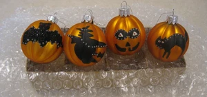 Vintage Pier 1 Imports Halloween Quecksilber Glas 2" Glimmer Hexe Fledermaus schwarze Katze Ornamente - Bild 1 von 7