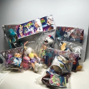 Vtg McDonalds SPACE JAM Tune Squad 1996 Plush COMPLETE Set of 6 SEALED In Bags - Picture 1 of 8