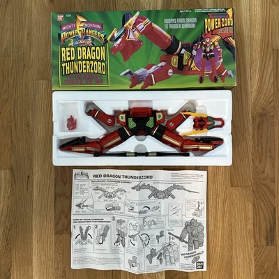 BanDai Red Dragon Thunderzord, Original Action Figure and Box 1994 - Image 1 of 4