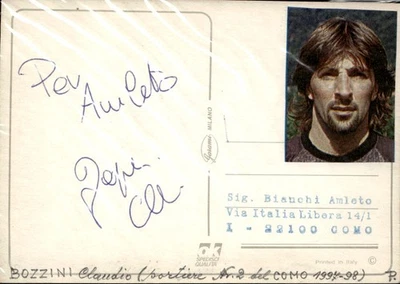 cartolina con autografo Como Calcio Claudio Bozzini 1997-98 - Immagine 1 di 2