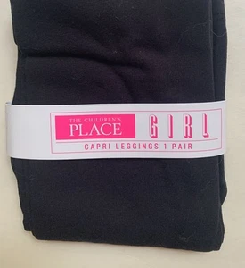 NWT Black Capri Leggings Girls XL 14 - Picture 1 of 2