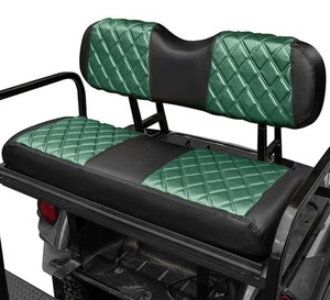Golf Cart Seat Covers 2pcs Breathable Dark Green Black Club Car EZGO Yamaha - Picture 1 of 2