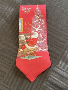 Vintage Wembley Weihnachten Santa Seidenkrawatte Made in USA 57" - Bild 1 von 8