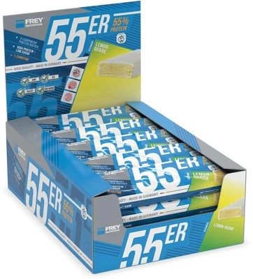 Frey Nutrition 55er Protein Bar, 20 x 50 g Riegel, Lemon-Quark - Bild 1 von 2