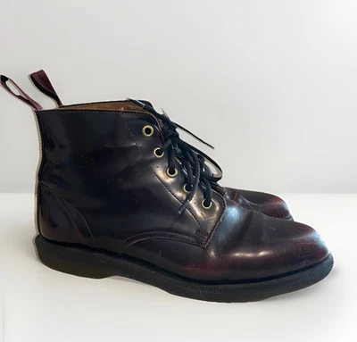 Dr. Marten's EE. UU. 9 UE 41 Emmeline Arcadia Botas con Cordones Cuero Rojo Cereza Brillo Foto 1 de 4