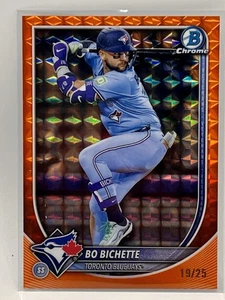 2025 Bowman Chrome- Bo Bichette /25 Orange Geometric Refractor #56 Blue Jays - Picture 1 of 2