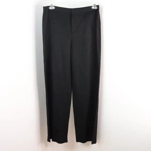 New Linda Allard Ellen Tracy Women's 10 Black Linen Silk Knit Straight Leg Pants - Picture 1 of 10