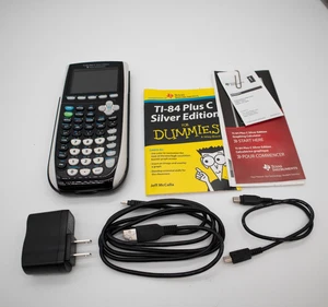 Texas Instruments TI-84 Plus C Silver Edition graphischer Taschenrechner mit Ladekabel - Bild 1 von 3