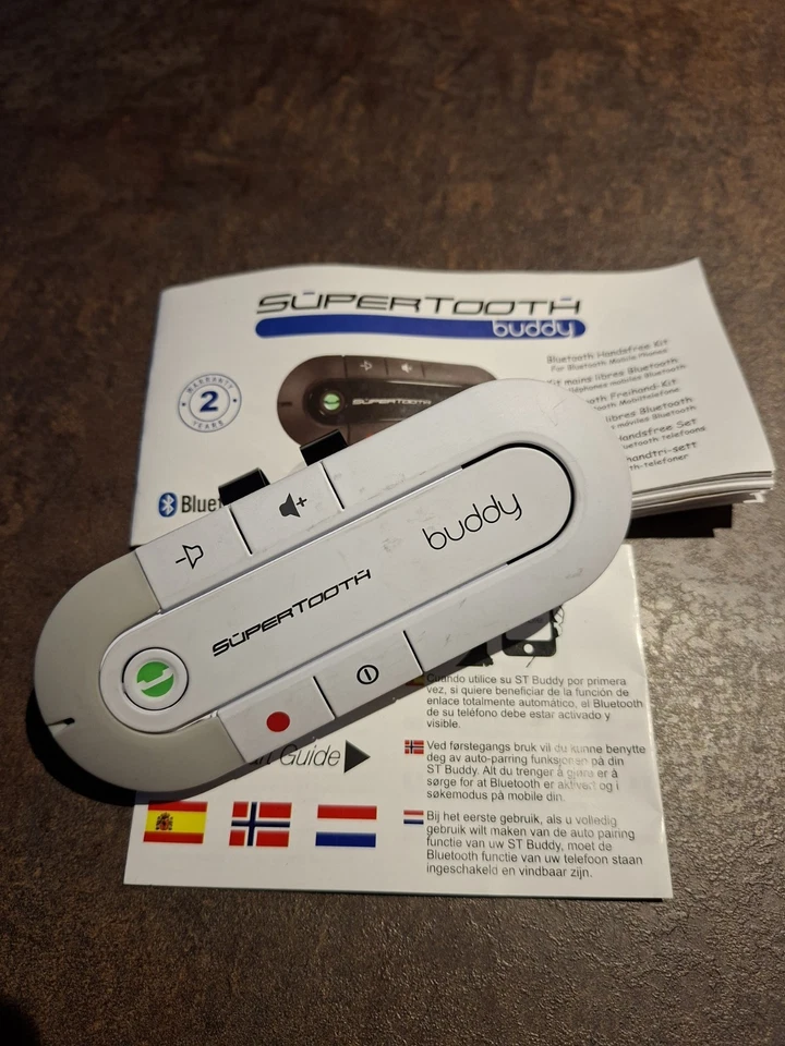 SuperTooth Buddy, Kit mains-libres Bluetooth pour pare-soleil - Blanc - Photo 1/1