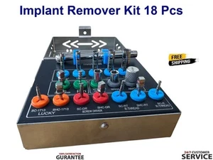 Dental Implant Bone Remover Kit Long Trephine Drivers Wrench 18 Pcs CE - Picture 1 of 5
