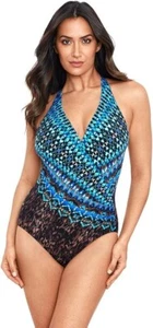 Miraclesuit Womens Swimwear Untamed Wrapsody Tummy Control Soft Cup One Piece 10 - Picture 1 of 4