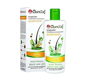 200ml Dok Bua Ku Twin Lotus Extra Herbal Shampoo Reduce Hair Loss - Picture 1 of 4
