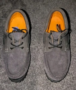 TIMBERLAND MEN'S AUTHENTIC HANDSEWN BOAT SHOE MD GREY FULL GRAIN A29Y5 SZ-8.5 - Picture 1 of 8
