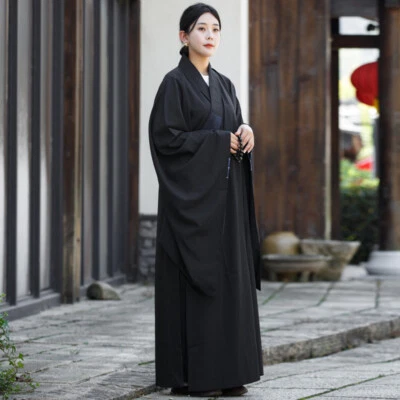 Women Buddhist Robe Men Linen Zen Meditation Costume Long Gown Clothing Unisex - Image 1 of 4