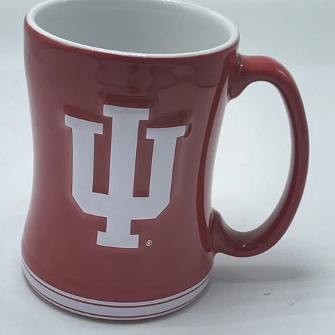 Indiana Hoosiers Football Coffee Mug 3D Raised Logo Red Cup Cover