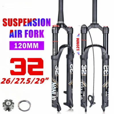 Forcelle Anteriori Ammortizzatori Sospensione Aria Bici Viaggio 120mm 26 27,5 29" Nastro Dritto - Immagine 1 di 4