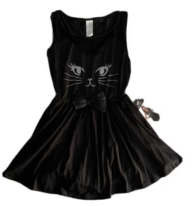 Cat Kitten Mini Dress Halloween Costume Women’s Sz Standard Up to Sz 8 Black  - Picture 1 of 5