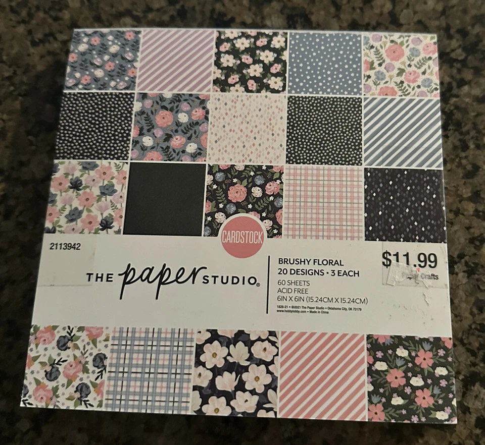 The Paper Studio BRUSHY FLORAL 6x6 Paper Pad 60 Pages 20 Designs - Image 1 of 1