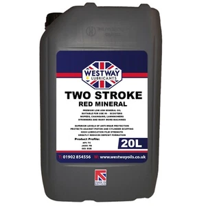 2 Stroke Oil Red Mineral Oil 20L - 20 Litres - Made in UK - Low Smoke - Picture 1 of 3