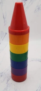 Vintage Crayola Crayon Shaped 6 Piece Stamper Set Dolphin Cake Sun - Picture 1 of 10