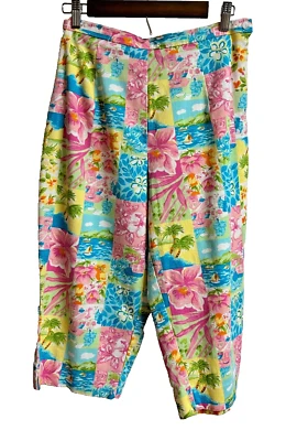 Pantalones para mujer talla 10 Petite Briggs NY tropicales estampados multicolor pastel informales Foto 1 de 4