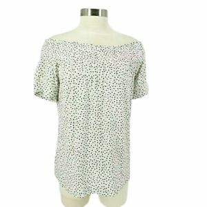 Max Jeans Shirt White Floral Off Shoulder Short Sleeve Peasant Top Womens Small