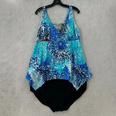 Traje de baño Avenue talla 22 Tankini dos piezas correa ancha sujetador capas asimétrico BONITO Foto 1 de 4