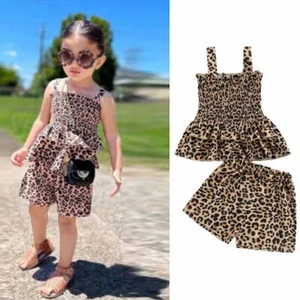Recién nacido Niño Pequeño Bebé Niña Ropa Mono Top Falda Leopardo Conjunto Chándal - Imagen 1 de 8