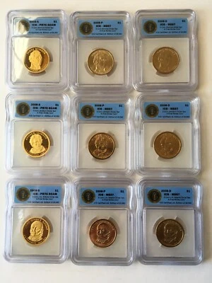 2008-P-D-S PRESIDENTIAL DOLLARS, ICG PR70-DCAM & ICG MS67, PROOF & UNC. COINS - Image 1 of 3
