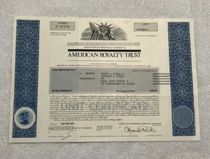 American Royalty Trust Aktienzertifikat 20 Aktien 1. Januar 1985 Öl Gas - Bild 1 von 4