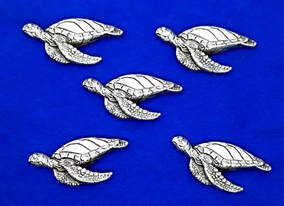 Large Sea Turtle Conchos / Concho 2" x 7/8"  5 Total   - Image 1 of 4
