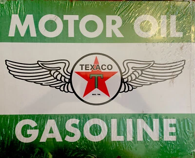 Placa de metal aparência vintage Texaco óleo motor gasolina - Imagem 1 de 4